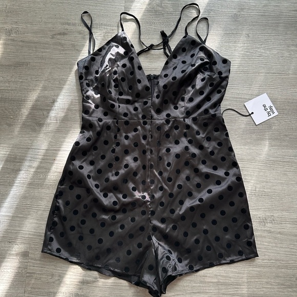 by the way. Pants - By the way Chic Black Polka Dot Romper